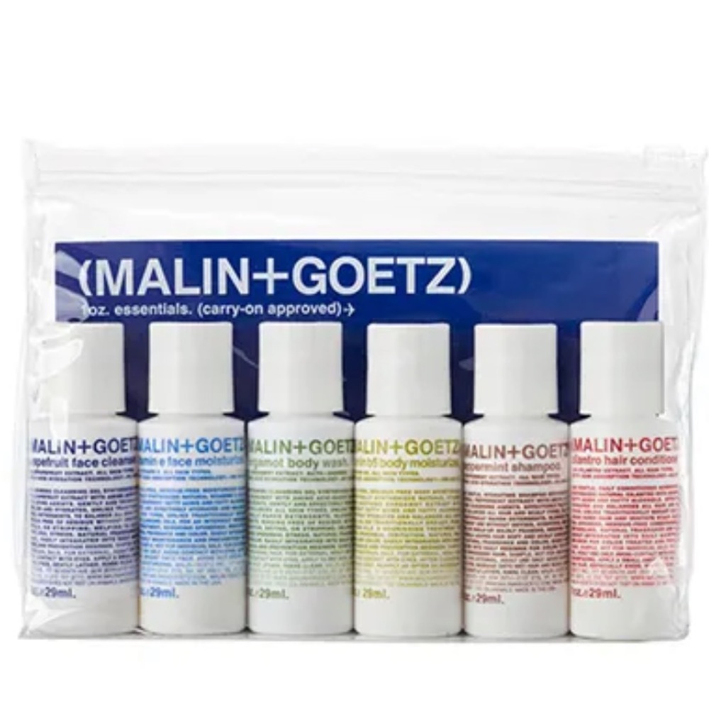 Malin + Goetz Essential Kit 6 piece set of 30 mL 1 oz Travel size hair & body